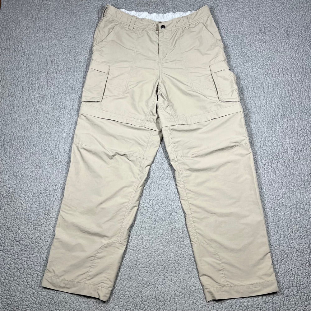 REI Womens 10 Petite Convertible Hiking Cargo Pants Tan Nylon Zip Off Trail